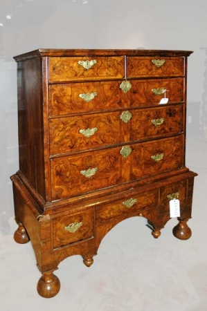 Lot image - George I Walnut Chest on Stand