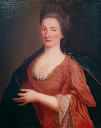 Lot image - English School 18th Century Portrait of a Lady in Velvet and Lace