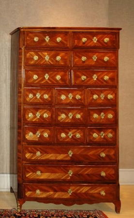 Lot image - Louis XV Gilt-Bronze Mounted Kingwood Tall Chest of Drawers