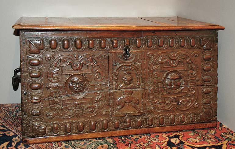 Lot image - Continental Provincial Baroque Oak Chest