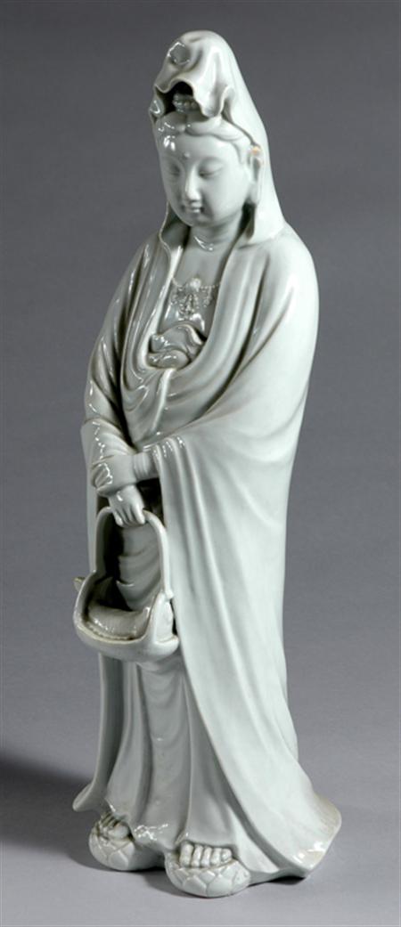 Lot image - Chinese Blanc de Chine Figure of Guanyin
