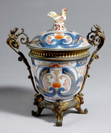 Lot image - Continental Bronze Mounted Imari Porcelain Covered Jar