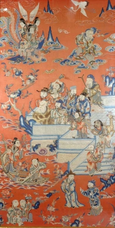 Lot image - Chinese Silk Embroidered Textile