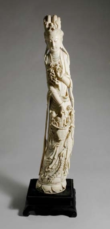 Lot image - Chinese Ivory Figure of Guanyin