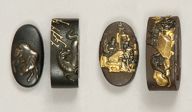 Lot image - Two Japanese Fuchi-Kashira