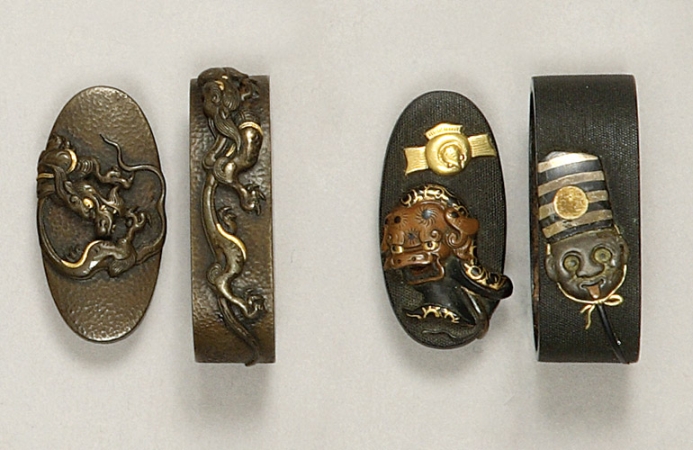 Lot image - Two Japanese Fuchi-Kashira