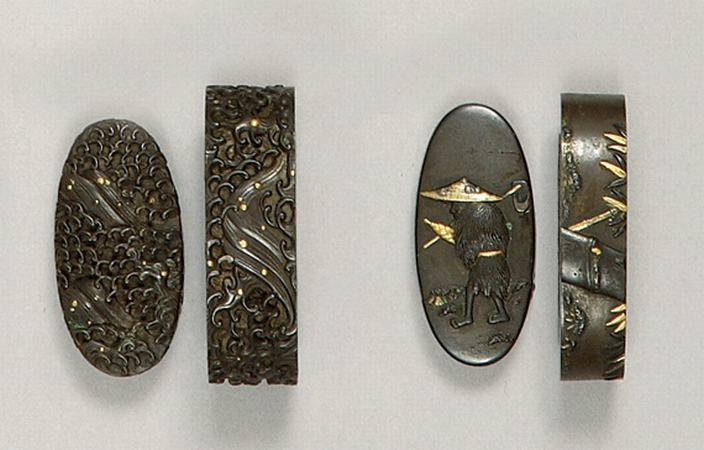 Lot image - Two Japanese Fuchi-Kashira