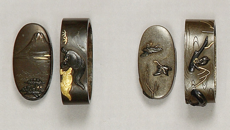 Lot image - Two Japanese Fuchi-Kashira