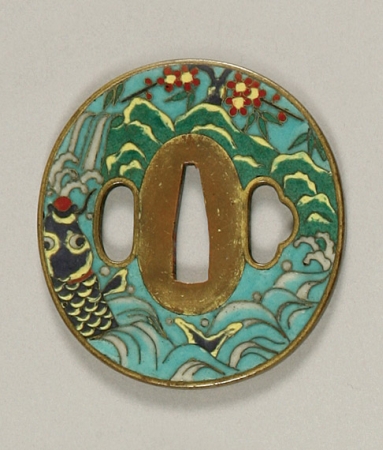 Lot image - Japanese Cloisonne Tsuba