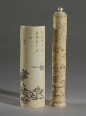 Lot image - Ivory Incense Stick Holder