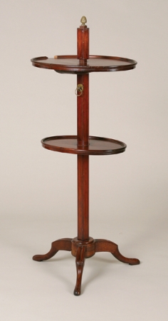 Lot image - Louis XVI Style Mahogany Two-Tier Retractable Side Table