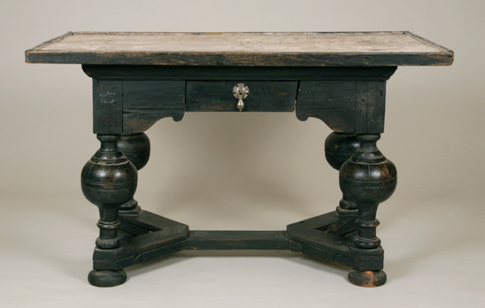 Lot image - Flemish Baroque Ebonized Center Table