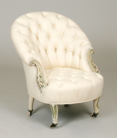 Lot image - Victorian Green Painted Miniature Childs Chair