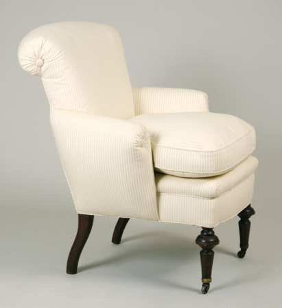 Lot image - Victorian Ebonized Upholstered Armchair