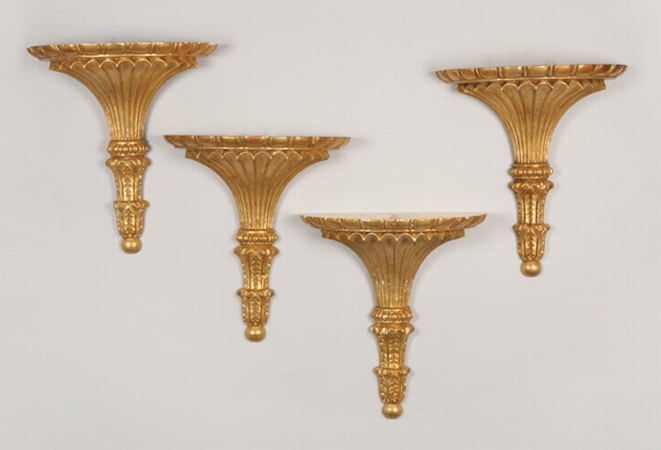 Lot image - Set of Four George III Style Gilt-Wood Wall Brackets