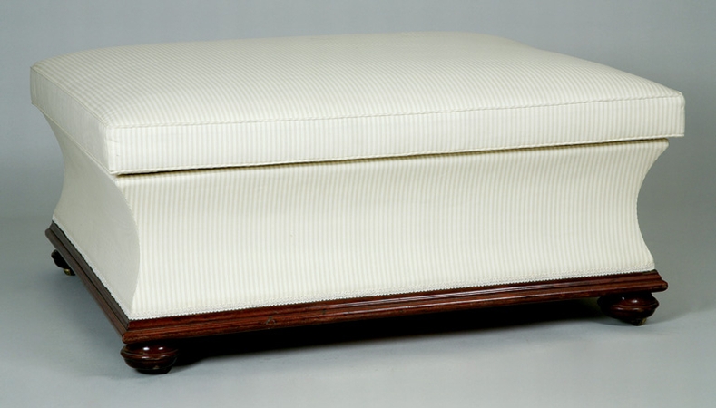 Lot image - Mahogany Upholstered Ottoman