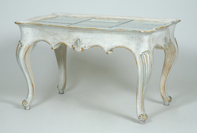 Lot image - Louis XV Style Painted Mirrored Low Table