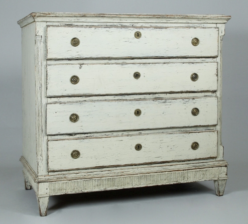 Lot image - Swedish Neoclassical Painted Chest of Drawers