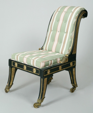 Lot image - Regency Style Ebonized and Parcel Gilt Side Chair