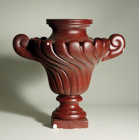 Lot image - Faux Porphyry Plaster Gadrooned Urn