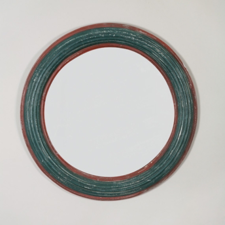 Lot image - Rustic Painted Molded Mirror