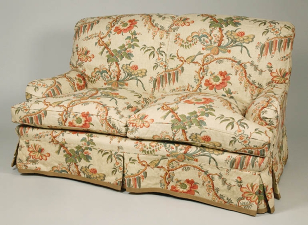 Lot image - Upholstered Two-Seat Sofa