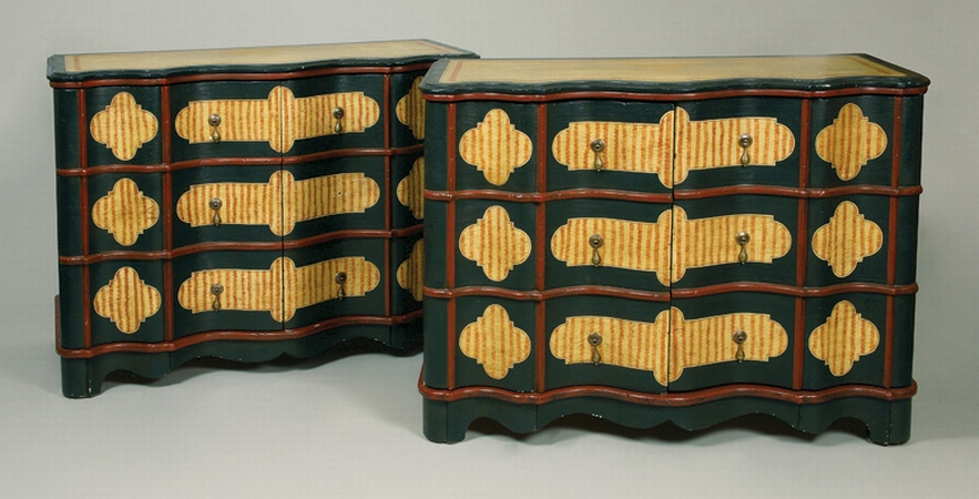 Lot image - Pair of French Provincial Style Painted Cabinets