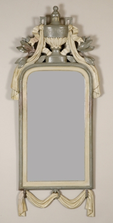 Lot image - Louis XVI Style Gray and Cream Painted Mirror