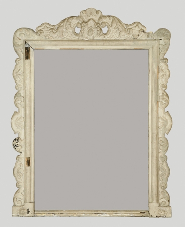 Lot image - Continental Rococo Pale Gray Painted Mirror