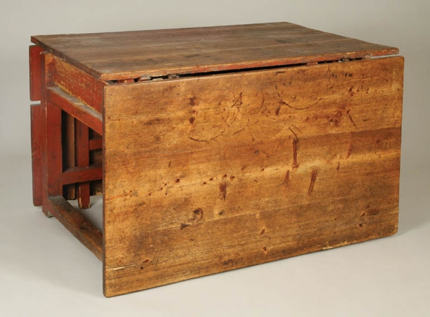 Lot image - Swedish Provincial Pine and Chestnut Drop-Leaf Table