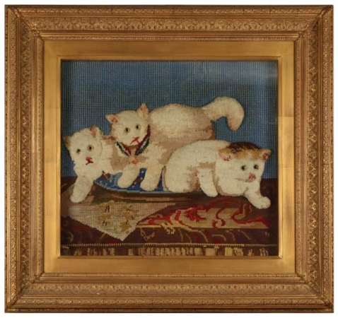 Lot image - Victorian Needlework Panel
