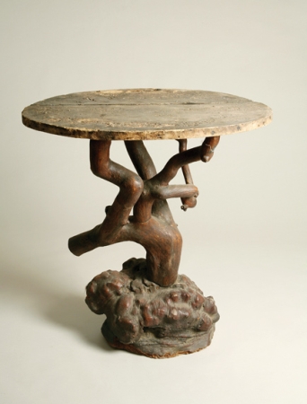 Lot image - Rustic Pine and Stained Wood Root Table