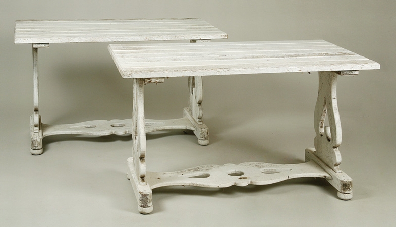 Lot image - Pair of White Painted Side Tables