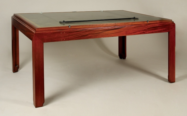 Lot image - Leather and Mahogany Drafting Table