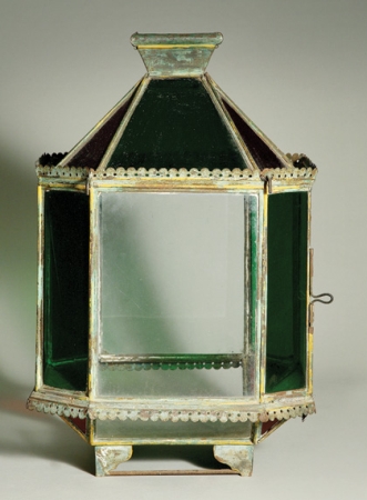 Lot image - Moorish Style Tole and Glass Lantern