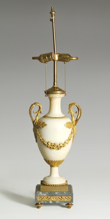 Lot image - Louis XVI Style Gilt-Bronze Mounted White Marble Urn
