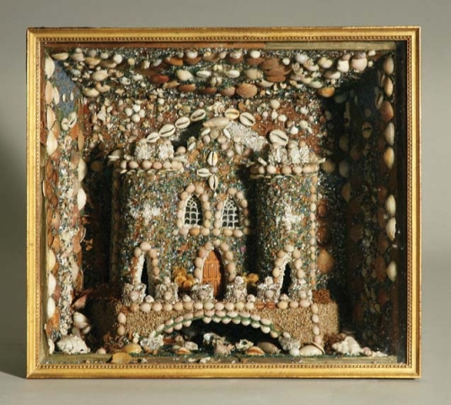 Lot image - Rare Victorian Shell Encrusted Shadow Box