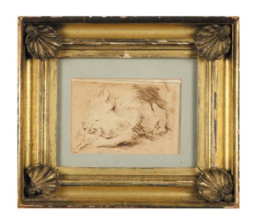 Lot image - Artist Unknown LION STUDY Engraving