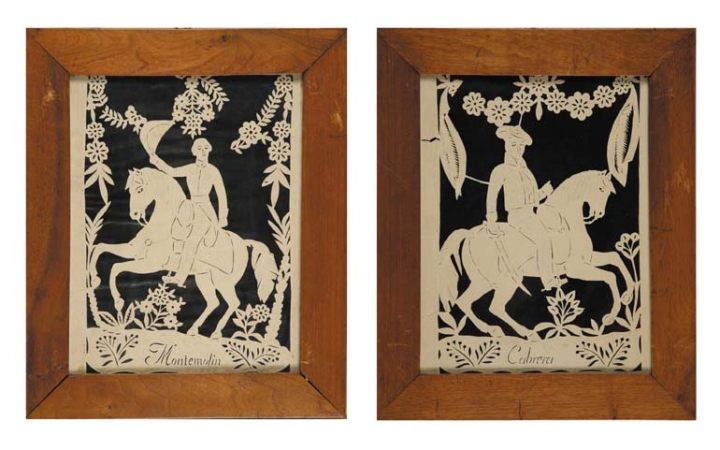 Lot image - Pair of Victorian Paper Cut Out Pictures
