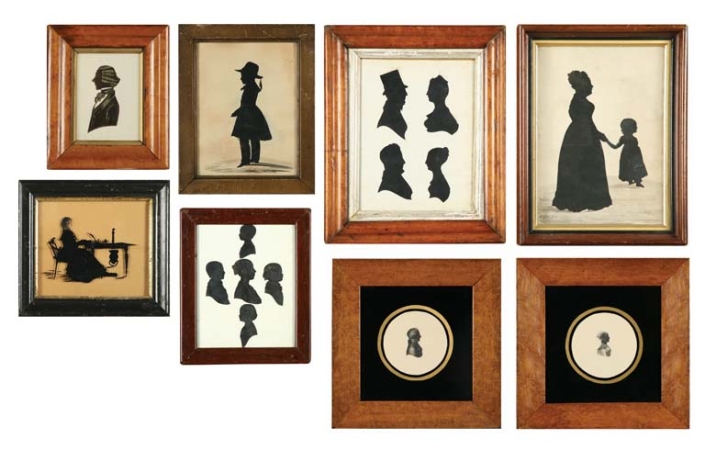 Lot image - Group of Eight Silhouettes