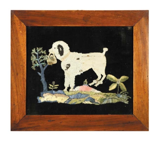 Lot image - Continental Silk and Wool Needlework Picture