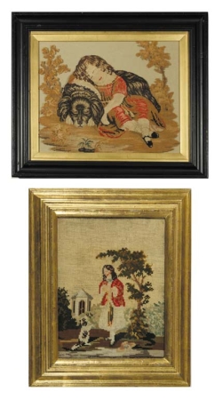 Lot image - Two English Needlework Pictures