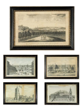 Lot image - Various Artists [VIEWS OF LONDON] Five engravings