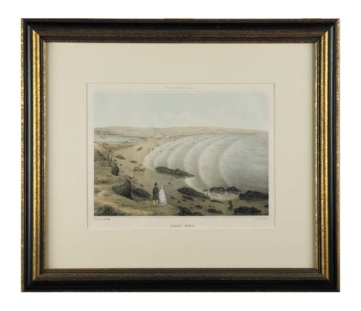 Lot image - John Collins EASTONS BEACH Hand-colored tinted lithograph, from Newport & Its Scenery.