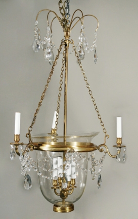 Lot image - Baltic Neoclassical Style Gilt-Bronze and Cut Glass Seven-Light Chandelier