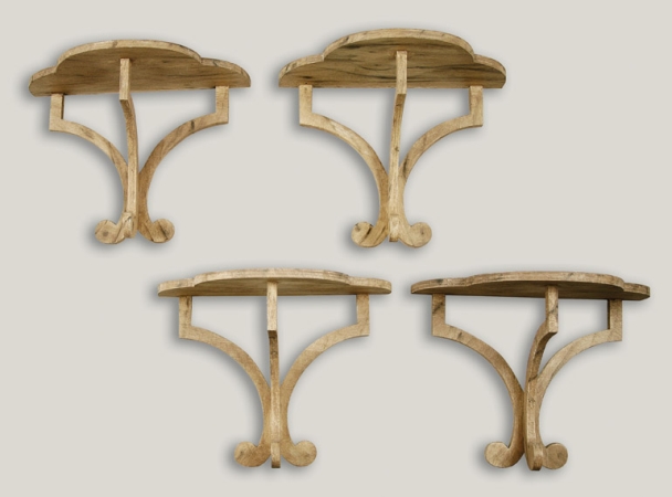 Lot image - Group of Four Painted Faux Bois Brackets