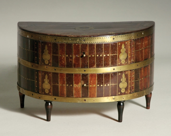 Lot image - Italian Neoclassical Brass Mounted Mahogany Miniature Commode