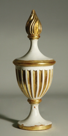 Lot image - Cream Painted and Parcel Gilt Flaming Urn Finial