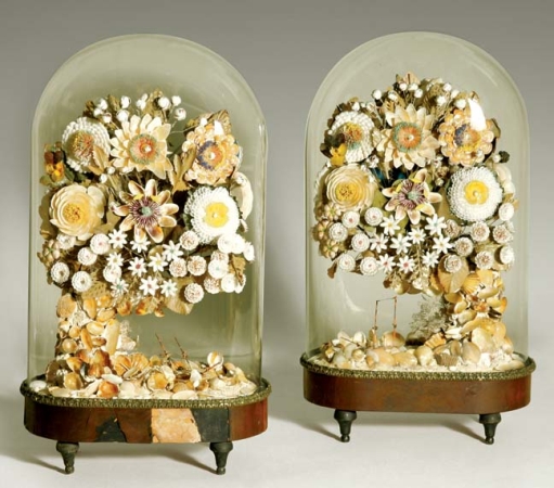 Lot image - Pair of Victorian Shell Encrusted Trees