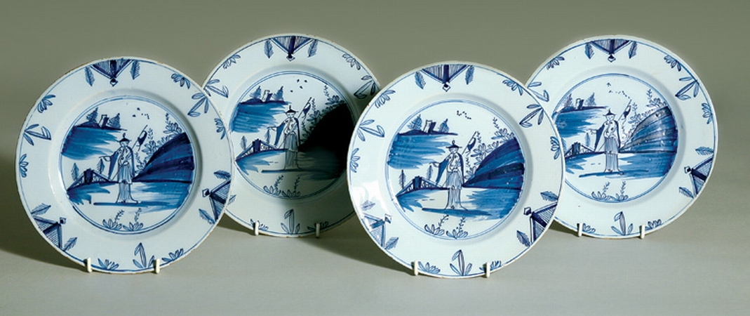 Lot image - Set of Four Dutch Delft Plates